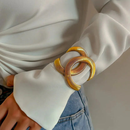 Bold Twist Cuff Bangle Bracelet