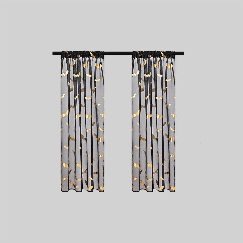 Delicate Bat Print Window Curtains