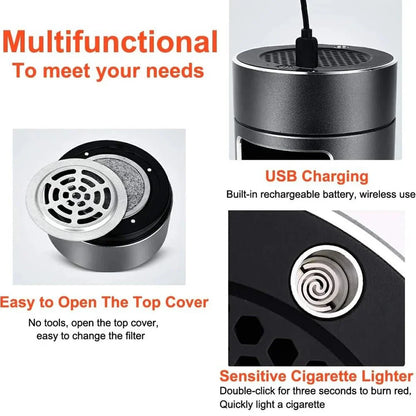 Compact Electric Smokeless Ashtray with HEPA Filter