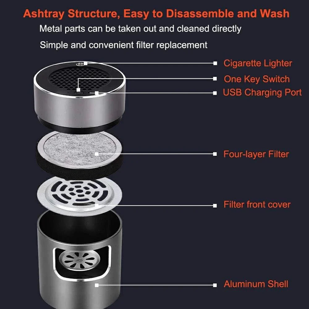Compact Electric Smokeless Ashtray with HEPA Filter