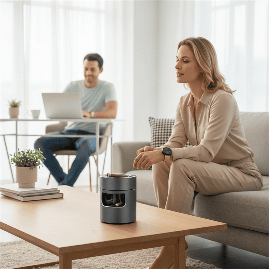Compact Electric Smokeless Ashtray with HEPA Filter