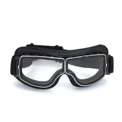 Retro Style Leather Biker Goggles - Fesara
