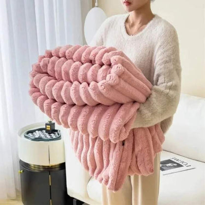 Plush Fake Fur Heavy Throw Blanket - Fesara