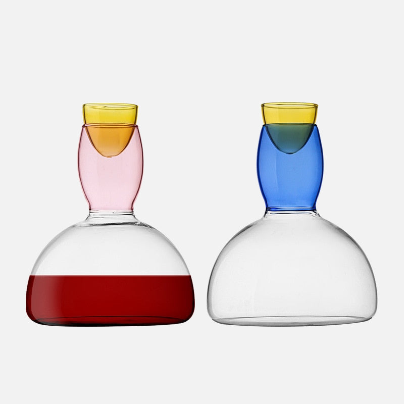 Colorful Glass Pitcher and Cup Set by Phillips