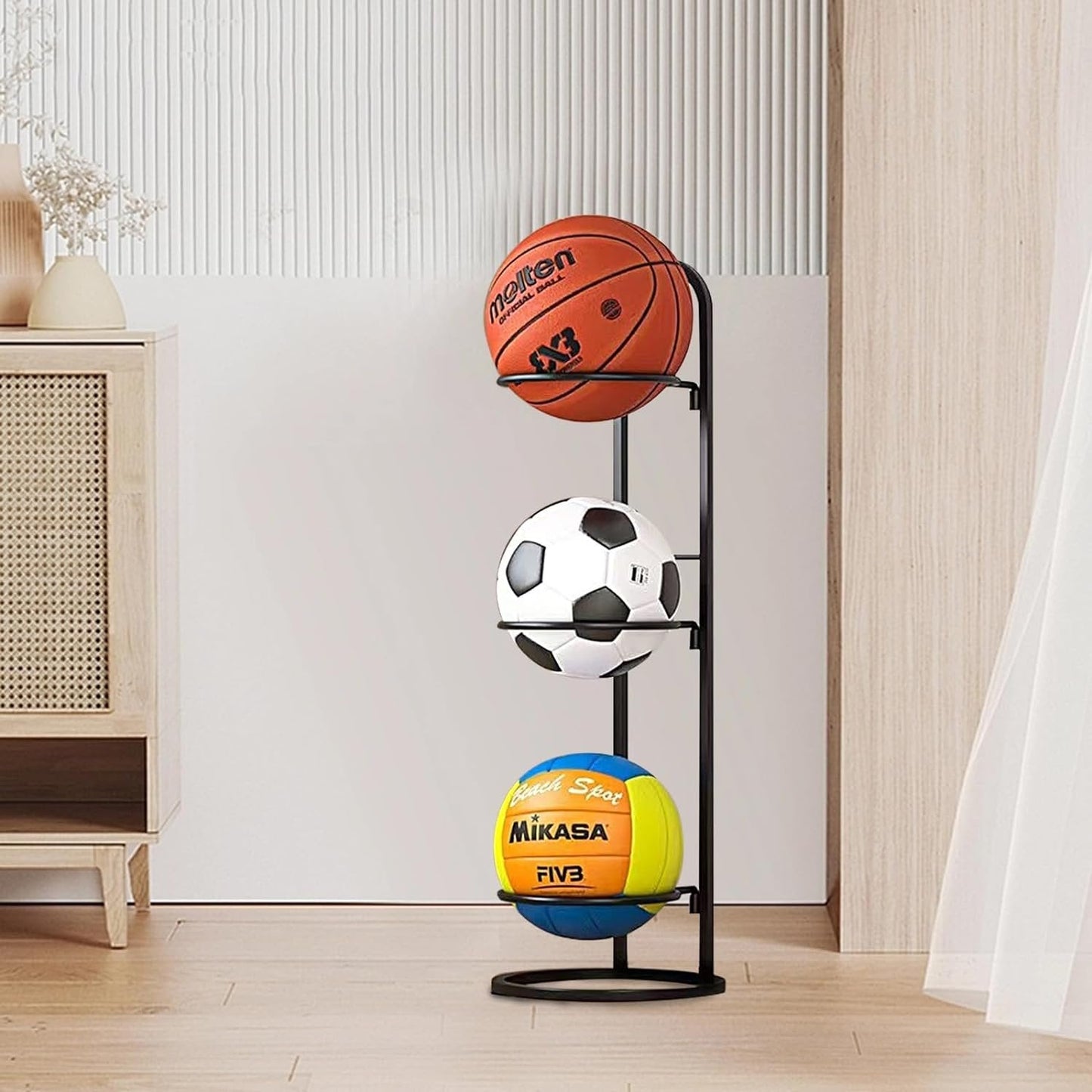 Space Saving Sports Ball Storage Rack Shelves