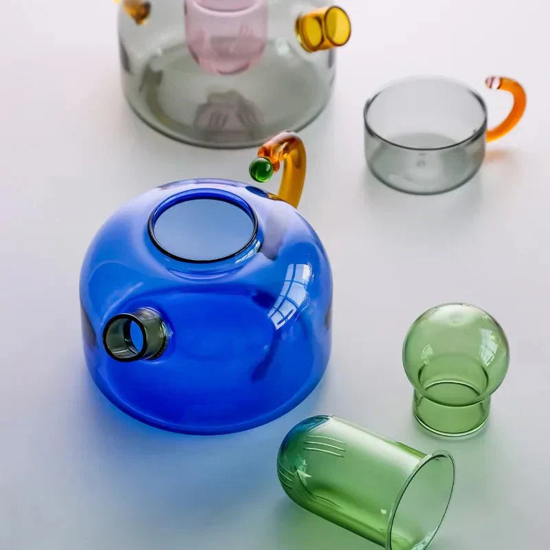 Vibrant Heat Resistant Glass Teapot Set