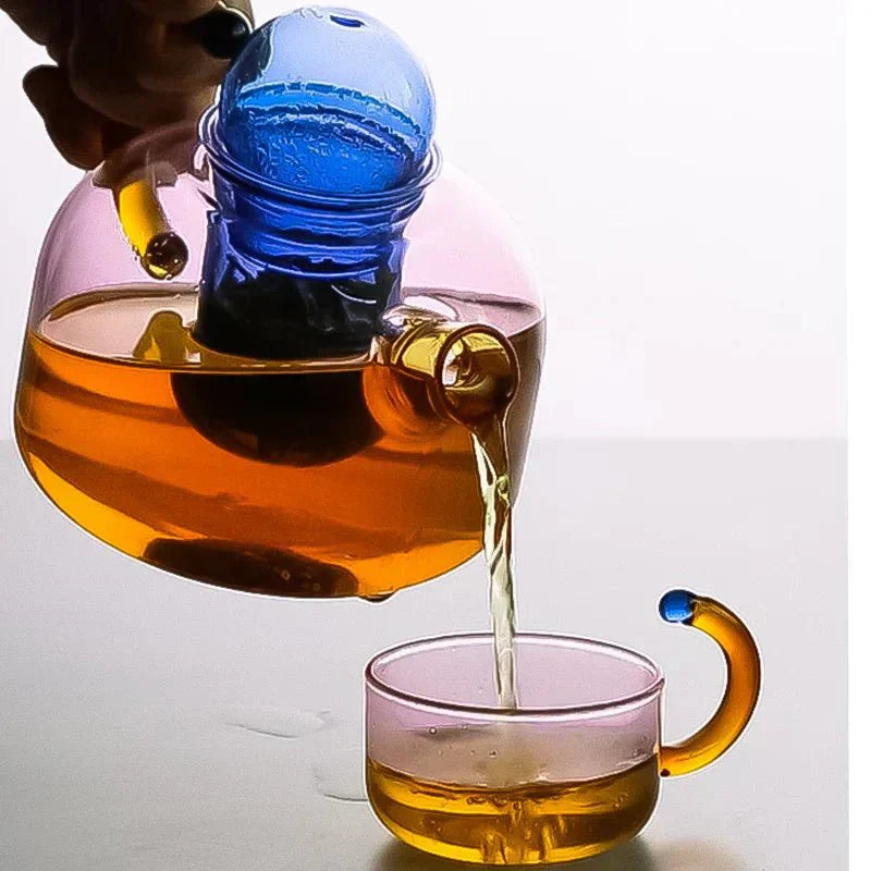 Vibrant Heat Resistant Glass Teapot Set