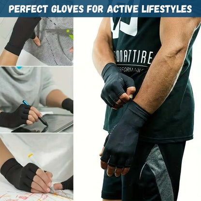 Copper Fiber Stress Relief Fingerless Gloves - Gloves - Wild Eye Vision