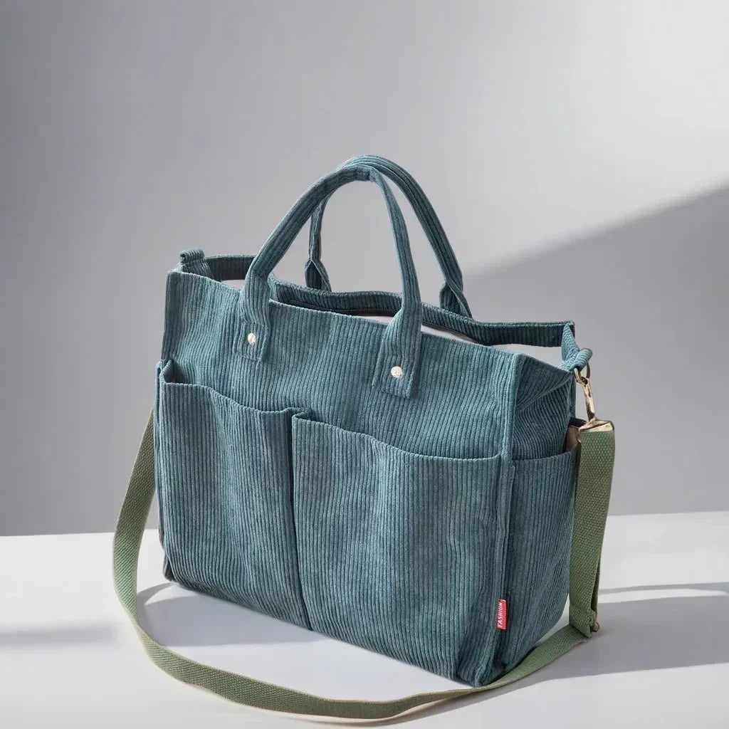 Rustic Chic Corduroy Tote Bag