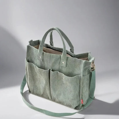 Rustic Chic Corduroy Tote Bag