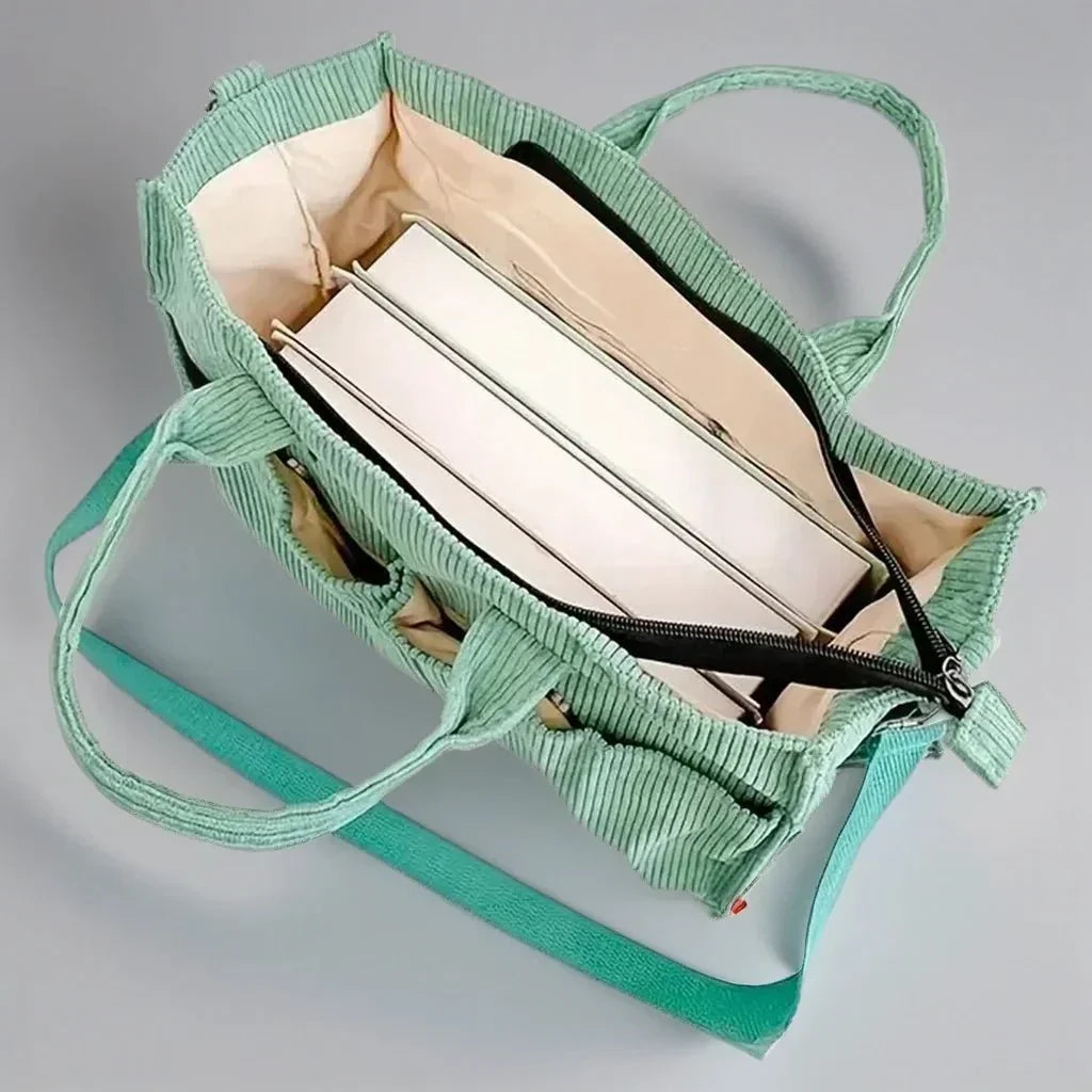 Rustic Chic Corduroy Tote Bag