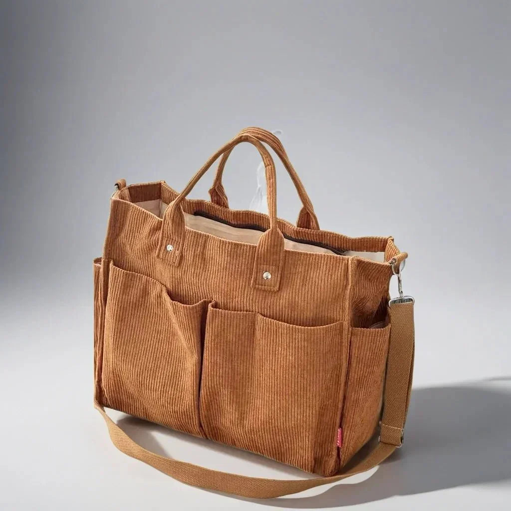 Rustic Chic Corduroy Tote Bag