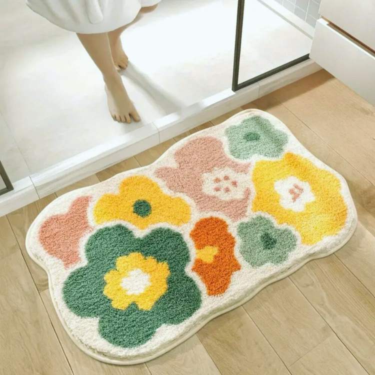 Soft Flower Bathroom Mat - Fesara