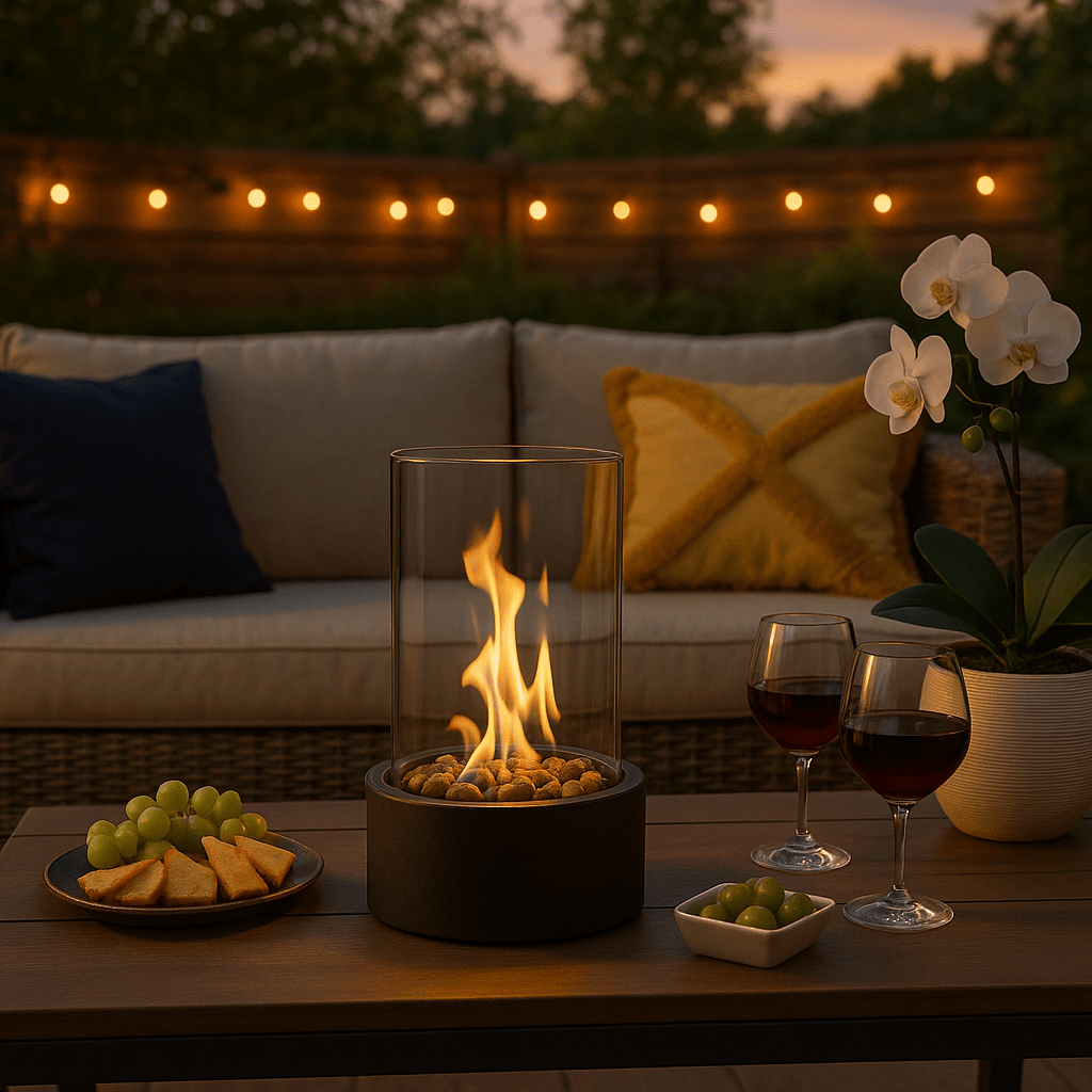 Warm Flame Tabletop Fireplace with Realistic Flames