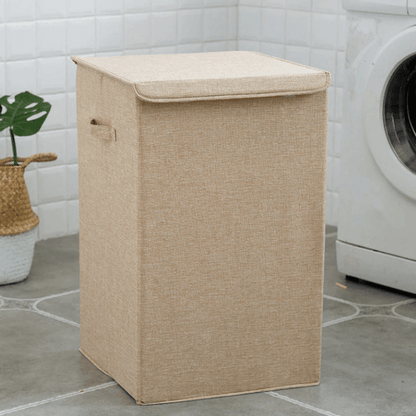 Natural Bamboo Folding Laundry Hamper With Lid