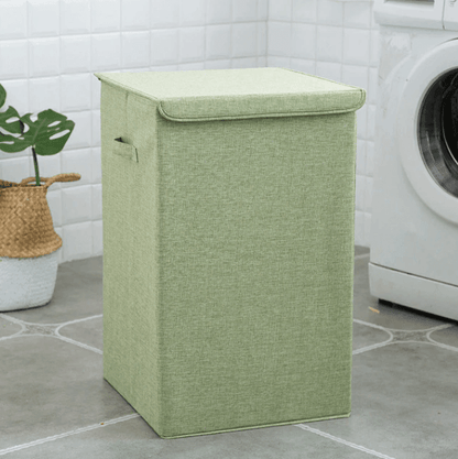 Natural Bamboo Folding Laundry Hamper With Lid