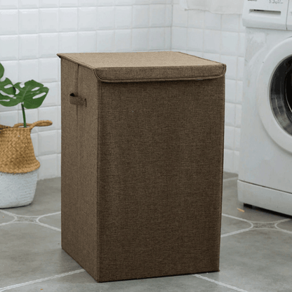 Natural Bamboo Folding Laundry Hamper With Lid