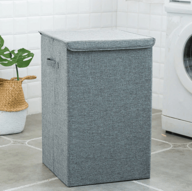 Natural Bamboo Folding Laundry Hamper With Lid