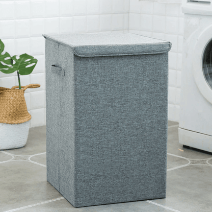 Natural Bamboo Folding Laundry Hamper With Lid