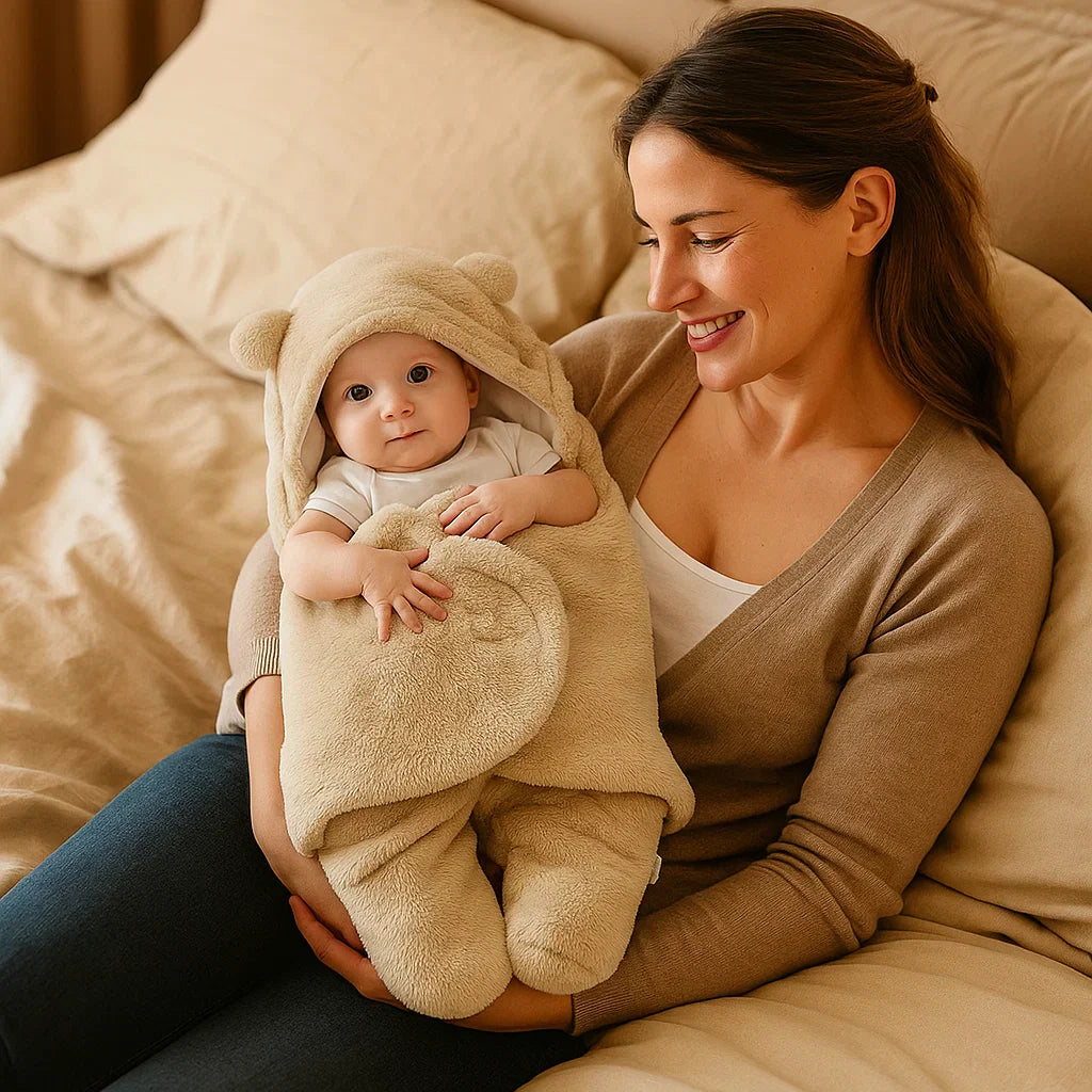 Cute Bear Baby Blanket and Pajama Set