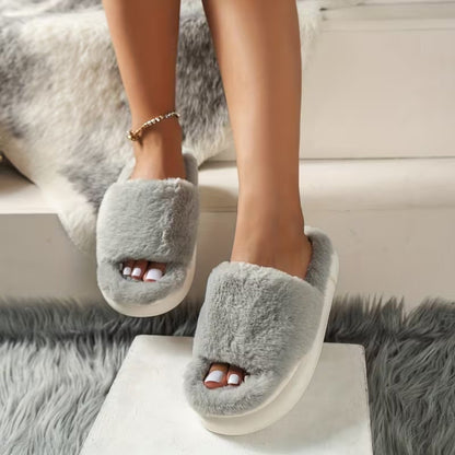 Cozy Fluffy Faux Furry Slippers for Women - Slippers - Wild Eye Vision