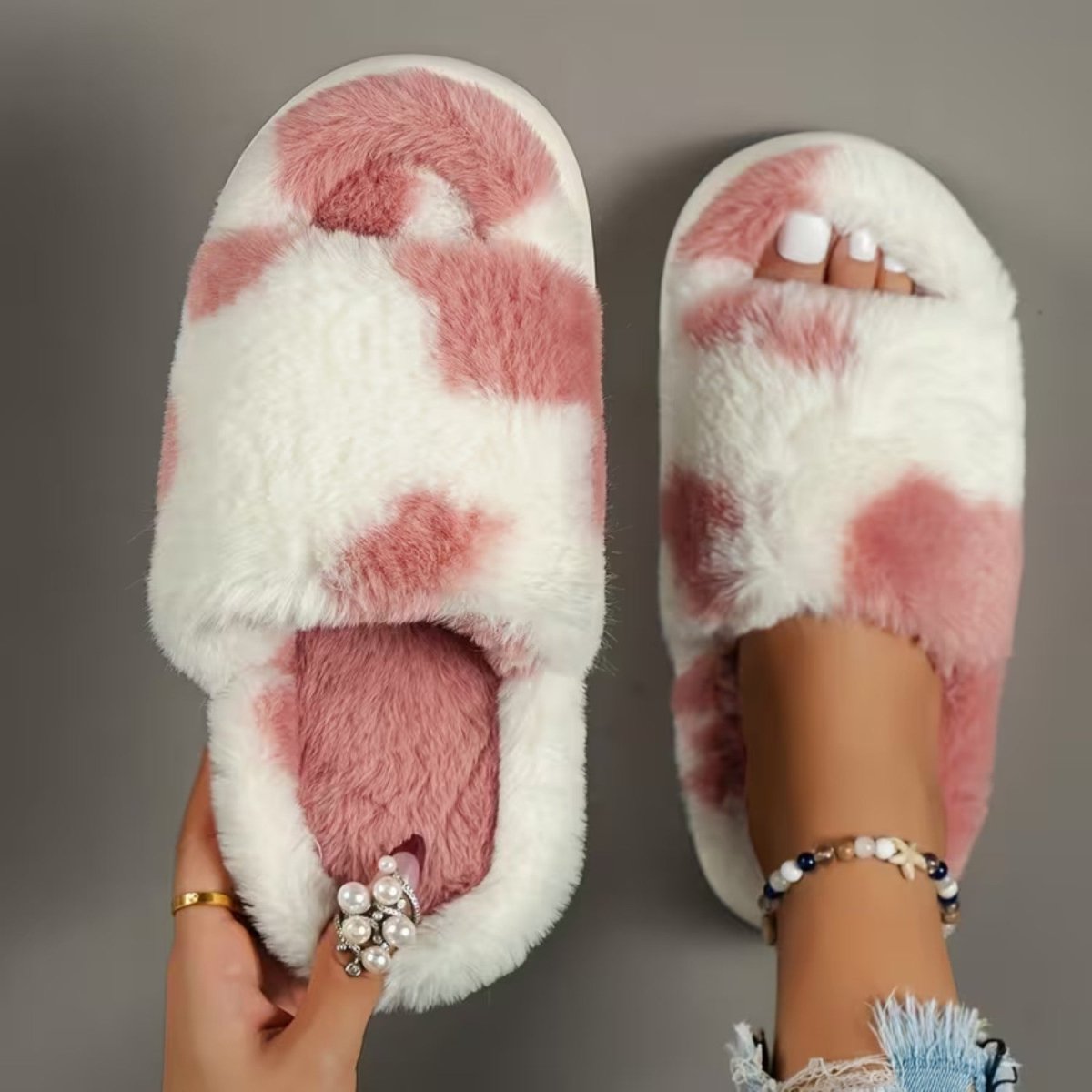 Cozy Fluffy Faux Furry Slippers for Women - Slippers - Wild Eye Vision