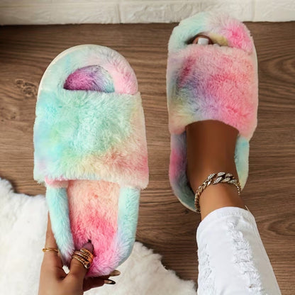 Cozy Fluffy Faux Furry Slippers for Women - Slippers - Wild Eye Vision