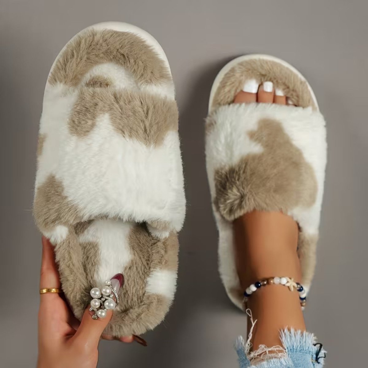Cozy Fluffy Faux Furry Slippers for Women - Slippers - Wild Eye Vision