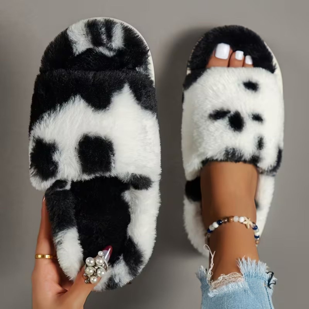 Cozy Fluffy Faux Furry Slippers for Women - Slippers - Wild Eye Vision