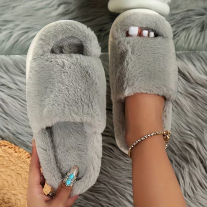 Cozy Fluffy Faux Furry Slippers for Women - Slippers - Wild Eye Vision