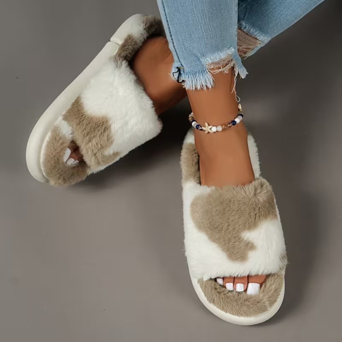 Cozy Fluffy Faux Furry Slippers for Women - Slippers - Wild Eye Vision