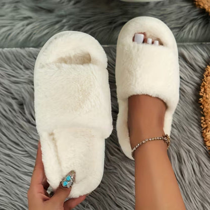 Soft Plush Fur Lined Slippers for Women - Fesara