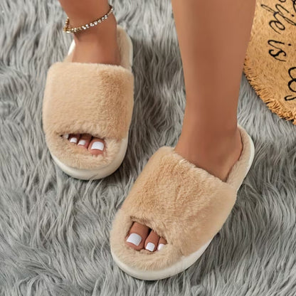 Cozy Fluffy Faux Furry Slippers for Women - Slippers - Wild Eye Vision