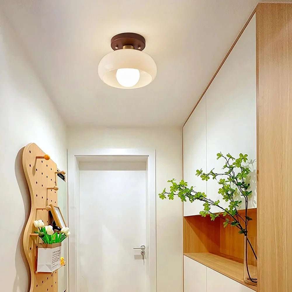 Cream Glass Ceiling Light - Ceiling Light - Wild Eye Vision