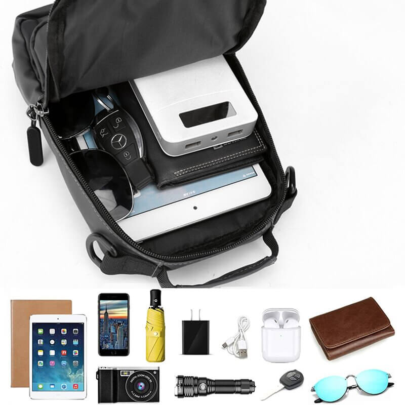 Waterproof Crossbody Purse with USB Charge and Multiple Pockets