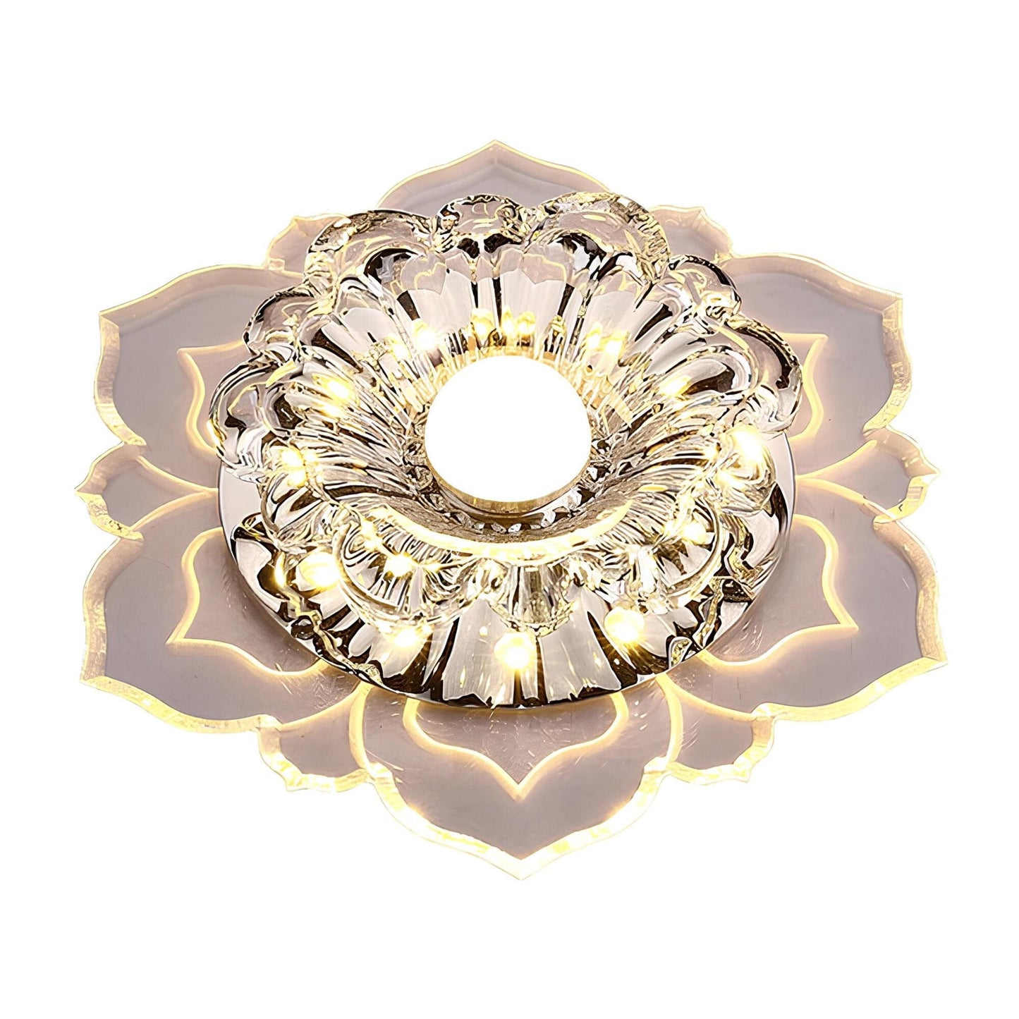 Luxurious Crystal LED Ceiling Light with Sleek Design