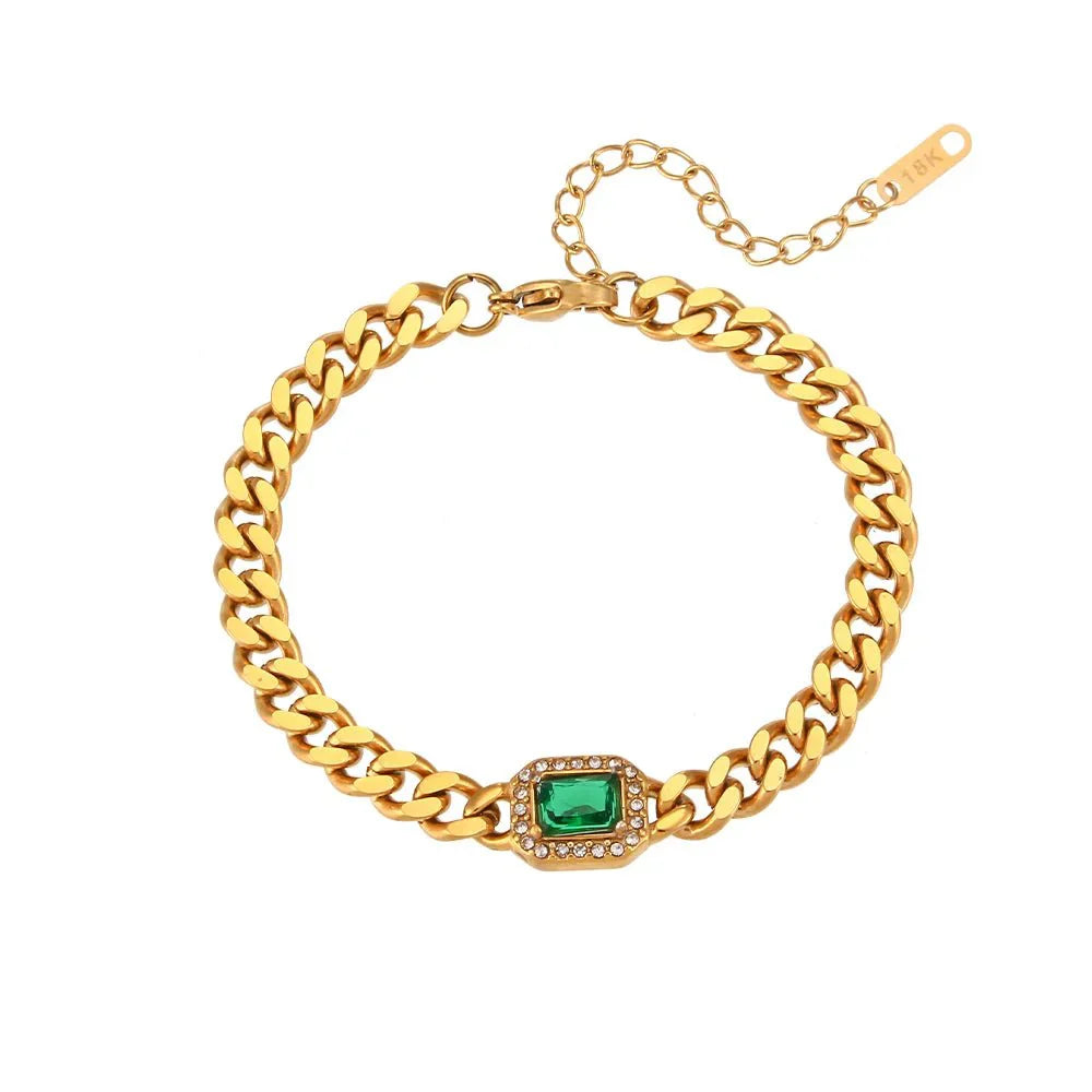 Luxury Square Diamond Chain Choker Necklace Set