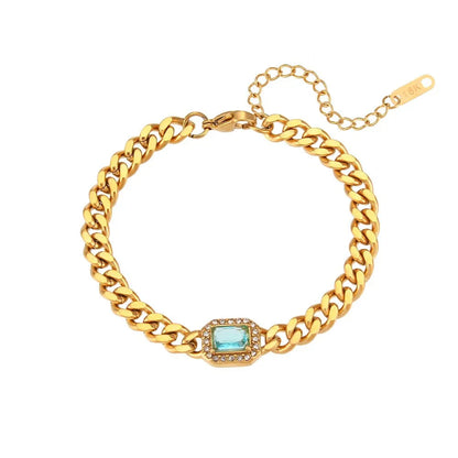 Luxury Square Diamond Chain Choker Necklace Set