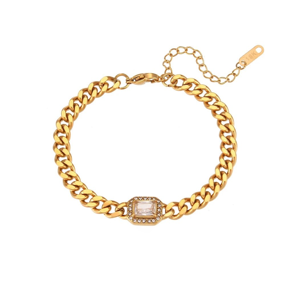 Luxury Square Diamond Chain Choker Necklace Set