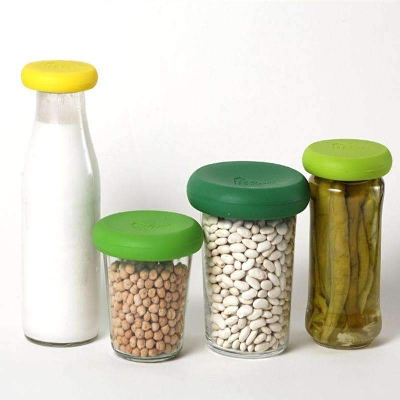 Fesara 4pc Set Food Saver Silicone Lids