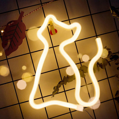 Fun Cat Neon Table Lamp - Fesara