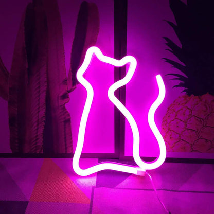 Fun Cat Neon Table Lamp