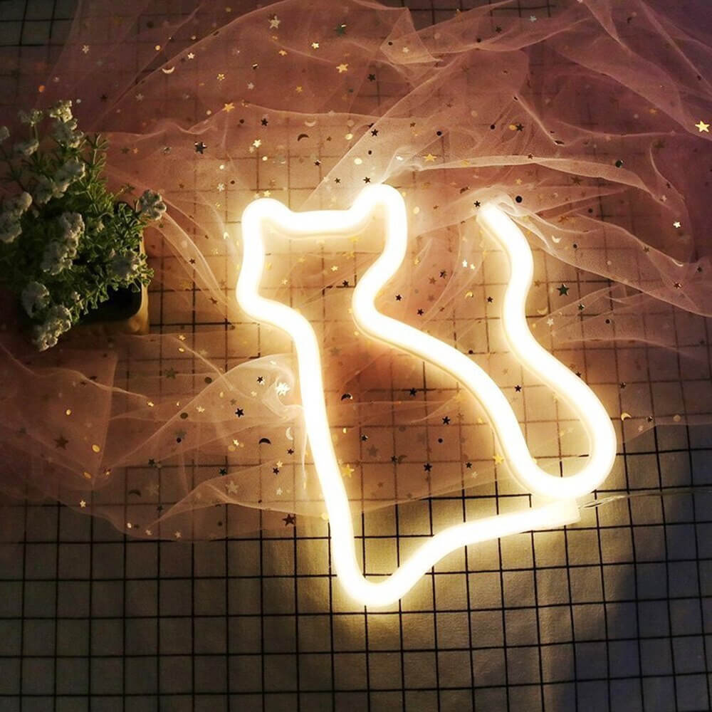 Fun Cat Neon Table Lamp