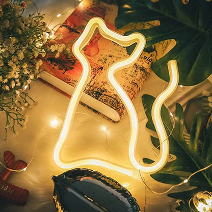 Fun Cat Neon Table Lamp