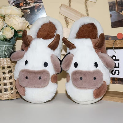 Cute Cow Plush Slippers for Women - Slippers - Wild Eye Vision