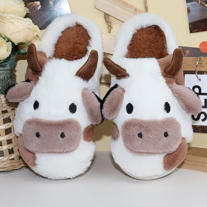 Cute Cow Plush Slippers for Women - Slippers - Wild Eye Vision