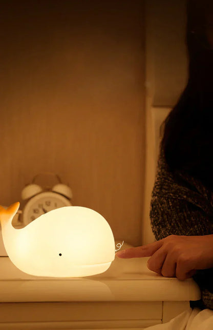 Adorable Whale Night Lamp with Color Changing Glow
