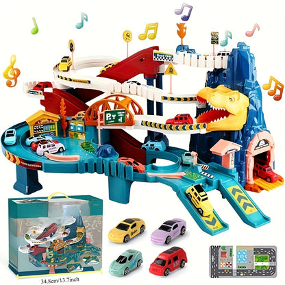 Fun Dinosaur Playset with Race Track - Fesara