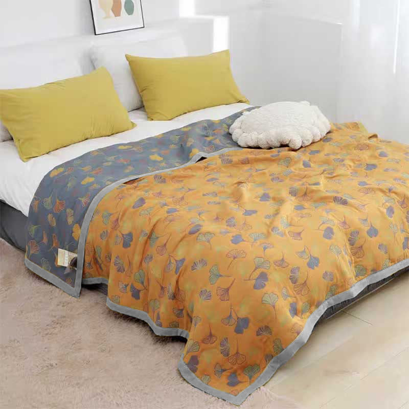 Green Leaf Pattern Cotton Bedding Set