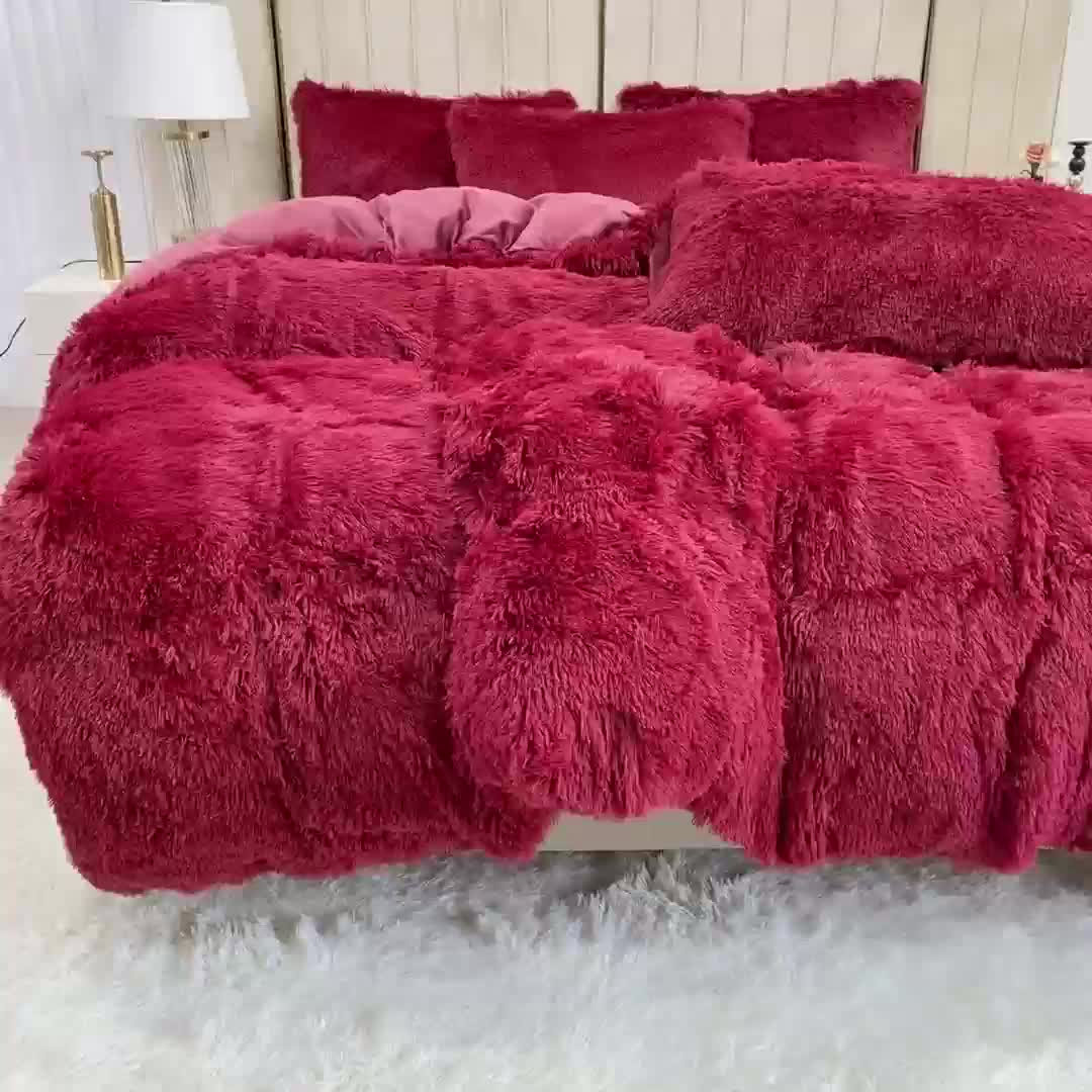 Cozy Fesara Plush Duvet Cover Set with Zipper